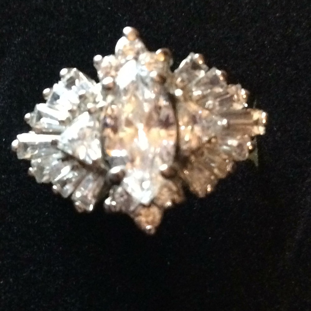 STERLING SILVER CZ DINNER RING